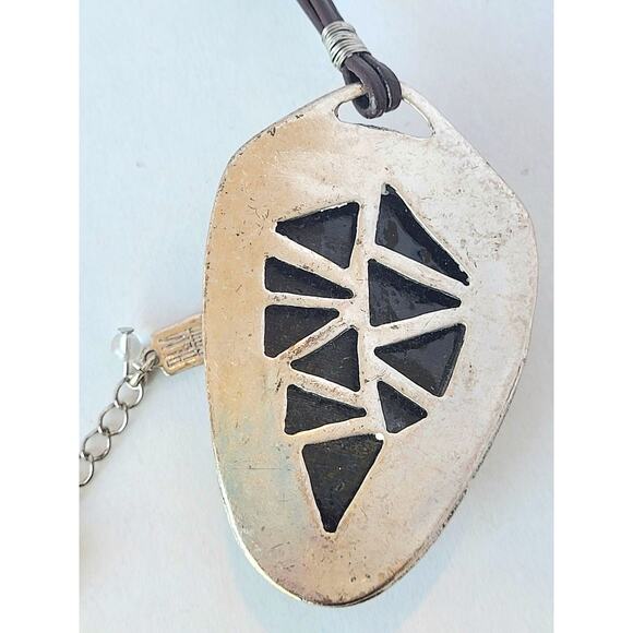 RLM Robert Lee Morrison Soho Abalone Pendant Corded Necklace Vintage - Picture 3 of 9